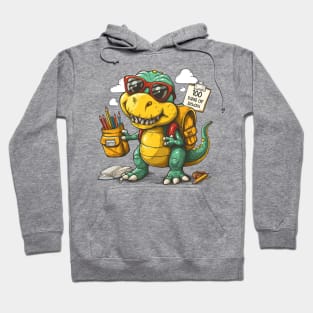 100 days of school T-Rex With Glasses Hoodie